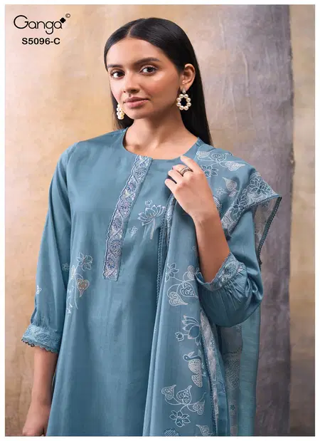 Gitisha 5096 By Ganga Cotton Satin Printed Dress Material